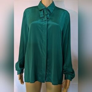 New Country Suburbans green long sleeve button up shirt size 16, TG